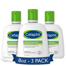 Cetaphil 바디 모이스처라이저 모든 피부 타입용 하이드레이팅 모이스처라이징 로션 민감한 피부에 적합 113.4g(4온스) 3팩 무향 저자극성 논코메도제닉 15165, NEW, 8oz Pack of 3, NEW, 8oz Pack of 3