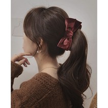 초콜리트쥬얼리 로망스 벨벳 고급스러운 리본 헤어 집게 바나나핀 6컬러