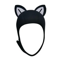 귀여운 고양이 귀 스쿠버 다이빙 후드 모자 여자 를위한 공기 통풍구가있는 수상 스포츠를 위해 따뜻하게, 화이트이어M, 네오프렌