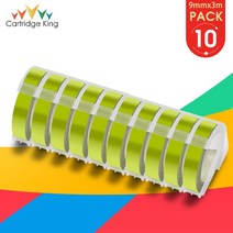 10PK Dymo 3D 엠보싱 테이프 Dymo 9mm 라벨 테이프 Motex 프린터와 호환 가능 Dymo 12965 E101 1540 1610 1, 30 10PK Olive Green
