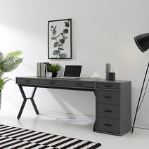 1800 서재 가구 스틸프레임 책상서랍세트 PC다이 입식 프린터받침대 노트북, 그레이