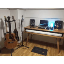 편곡가작업테이블 스튜디오 음악 믹싱 원목데스크 DIY, 조립 180x65x85 서랍 169x18