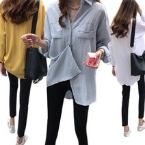 CDSS 여성 블라우스 셔츠 남방 여자 와이셔츠 무지 롱 3색