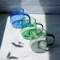 홈카페 내열유리 항아리 컬러 머그컵 400ml, 블루