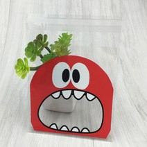 7번 opp빨간공룡 접착비닐 100매 묶음 크리스마스 초콜릿 쿠키 마카롱 사탕 선물 포장지, 1세트