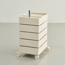 아이와비 미니멀 이동식 5단 트롤리, 크림