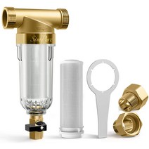 10 Inch Whole House Water Filter Housing System Carbon Block Replacement Filters172914, DC3 Spin Down Water Filter