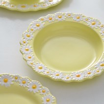 루비코코 데이지 꽃무늬 스프 볼 20cm, 옐로우, 1개