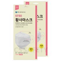 와이제이씨 KF80 중형 100매 국산 마스크 끈조절 황사 미세먼지, 단품, 단품
