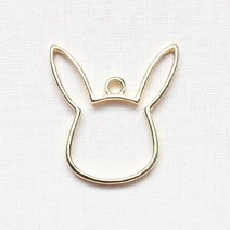 레진아트/프레임악세사리/토끼얼굴/금색/대