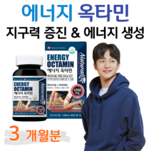 에너지 옥타민 옥타코사놀 비타민B 하루한알 항산화 비타민C 지구력 증진 도움 에너지 생성 면역 아연 직장인 회사원 택배 택시 버스 배달 운전 기사 현장직 사무직 일용직 남성 여성, 2통, 1256mg x 90정 (하루 1정)