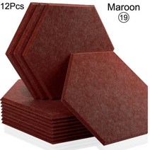 방음벽 방음 스펀지 차음제 흡음제 녹음실 벽간소음 방음공사 작업실 방음판, Small Hexagon, 19--Maroon, 0.9cm High Density