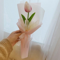 조화 튤립 한송이 꽃다발 졸업꽃다발 단체꽃다발 미니꽃다발 스승의날 어버이날 꽃다발, 진핑크