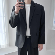 룩샵 남자 남성 프리미엄 하객룩 모던 베이직 싱글 블레이저 마이