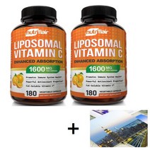 2개세트 뉴트리플레어 리포조말 비타민C 1600mg 180캡슐 + 사은품 엽서 1장, 2개세트 뉴트리플레어 리포조말 비타민c + 엽서 1장