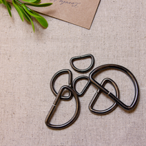 헤세드 국내제작] 블랙실버 흑니켈 디링 D링 금속부자재 (4p), 블랙실버38mm