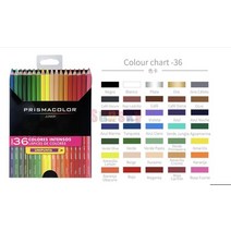 프리즈마 색연필 150 132 48 72색 원래 prismacolor 프리미어 72 컬러 아트 드로잉 연필 오일 연필 4.0mm 소프트 코어 팩 주석 sanford 연필, 36 주니어