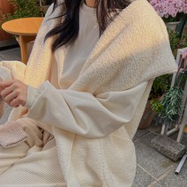 로로텐 플리스 양털 후드 조끼 루즈핏 레이어드 여성 빅사이즈