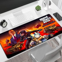 손목보호마우스 무선마우스 GTA 5 마우스 패드 Xl 컴퓨터 및 사무실 확장 Xxl 긴 키보드 게임 Pc 게이머 액세서리 매트 카와이, 없음, 49.FD001714 - 300x600x2mm