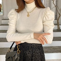 빈스홀릭 앙고라 퍼프 크롭 폴라 니트