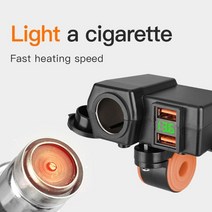 오토바이 전화 충전기 QC3.0 USB 고속 이중 포트 전압 표시 2225mm 핸들 바 10mm 미러, 02 Green