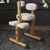 자세교정 의자 가슴받이 거북목 특수 병원 책상 공부, 우드컬러프레임-연베이지
