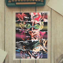 Jujutsu Kaisen 애니메이션 눈 티셔츠 프린트 의류 용 패치, 42D, 1개