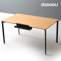 다가구 페르마타 멀티탭 타입 1400 x 800 컴퓨터책상, 비치(상판):블랙(프레임)