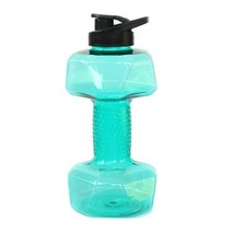휴대용 Dumbell 대용량 병 마시는 병 Dumbell 모양 물병 바벨 가정 및 체육관 운동 운동 장비, 1500ml 그린
