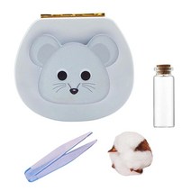QDY 신생아 소년 소녀용 치아 요정 상자 치아 보관 정리함 보호기 상자, 11.2cmx10.2cmx4.3cm, 나무 ABS, 쥐 파랑