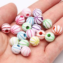 야구보호대 야구용품 20pcs 12mm 혼합 라운드 볼 아크릴 비즈 축구 테니스 DIY 쥬얼리 만들기 팔찌 목걸이, 01 Style 1_03 60pcs