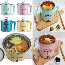 에버튼 전기 보온 라면 포트 1L 미니 라면포트 계란삶기 탕 찌게 스파게티 자취 필수템, 민트