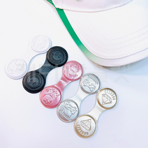 원형 골프 볼마커 양면클립 자석 볼마크 햇클립, 03. 원형 양면햇클립  핑크 - 스마일