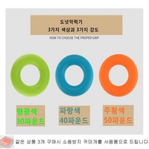 뉴월코 손가락 운동 기구 손완력기 도넛 악력기 손목 사은품증정 악력볼 소방관 재활공 경찰 압력기, 10. 도넛악력기 3종세트