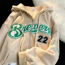 아메리칸 빈티지 레터 자수 집업 후드 스웨트셔츠 스타일 패션 겨울 옷 스트리트웨어