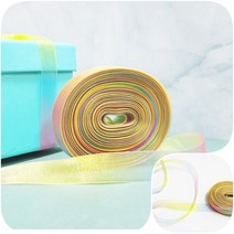 선물포장 리본끈 오간디 쉬폰 그라데이션 꽃다발