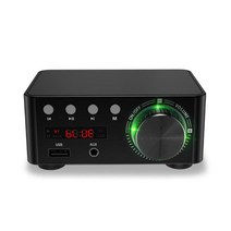 USB 디스크 블루투스 MP3 플레이어 5.0 HiFi 오디오 앰프 FM 라디오 음악, Black