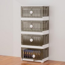 SHELLAJUN 뚜껑이 있는 플라스틱 보관 용기 2팩 94.8L(108쿼트) 원형 손잡이 보관함 바퀴가 달린 접이식 옷장 침실 주방 투명 차를 위한 쌓을 수 418615, 4 Pack-27Gal