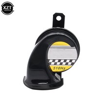 오토바이 클락션 Universal 12V DC 130dB Motorcycle Horn Siren Loud 510Hz Snail Car Truck Waterproof S, 04 Black