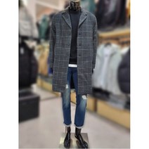 [톰스토리] [W몰 ] T199M-6915A18W5테일러드 오버핏 타탄체크 모직 코트