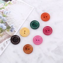 짱패브릭 NEW-20mm컬러스티치우드단추, 그린