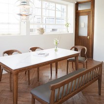 마루이 해브어싯 에쉬 브라운 세라믹 원목 식탁 세트, 6인 세라믹 식탁 세트, 벤치형