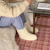 겨울 방한 슬리퍼 미끄럼방지 양털 털 실내화 룸슈즈.더프리그, S