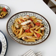 오반자이 히카리 접시 일본 그릇 식기, 히카리 접시 24cm[브라운]