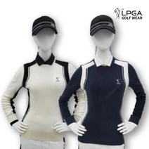 LPGA 골프웨어 여성 방풍 이중에리 니트 스웨터 204-KT608