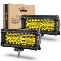 NAOEVO 7인치 LED 조명 바 240W 24 000LM 오프로드 안개등 운전 조명 LED 포드 스팟 플러드 콤보 빔 방수 LED 작업 조명 UTV ATV 지프 트럭 보, Yellow Light