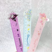 레브봉봉 산리오 회전 캐릭터 15cm 자 시나모롤 마이멜로디 쿠로미 학용품