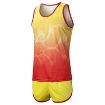 마라톤 런닝 조깅 복 족구 탁구 배드민턴 기능성 유니폼 세트 남자 달리기 정장 조끼 반바지 2 조각 레이싱 키트 육상 의류 새로운, red02, 남자 xl