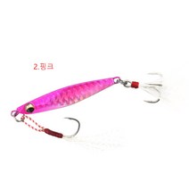 메탈지그 어시스트훅 크롬 야광 갈치 삼치 농어 우럭 배스 쏘가리14g 17g 21g 30g, 핑크