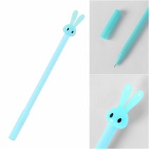템팜 긴귀 토끼 볼펜 0.5MM 하늘 특이한볼펜 중성펜 단체선물